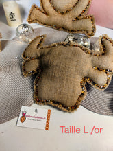Charger l'image dans la galerie, DÉCORATION D'INTÉRIEUR en toile de jute pailletée et Strass or