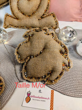 Charger l'image dans la galerie, DÉCORATION D'INTÉRIEUR en toile de jute pailletée et Strass or