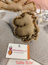 Charger l'image dans la galerie, DÉCORATION D'INTÉRIEUR en toile de jute pailletée et Strass or