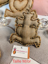 Charger l'image dans la galerie, DÉCORATION D'INTÉRIEUR en toile de jute pailletée et Strass or