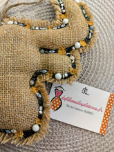 Charger l'image dans la galerie, DÉCORATION D'INTÉRIEUR en toile de jute pailletée et Strass bleus ou rose