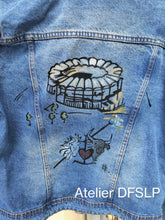 Charger l'image dans la galerie, VESTE en jean femme "taurine"ou "Flamenca"peinte à la main