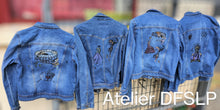 Charger l'image dans la galerie, VESTE en jean femme "taurine"ou "Flamenca"peinte à la main