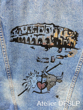 Charger l'image dans la galerie, VESTE en jean femme "taurine"ou "Flamenca"peinte à la main