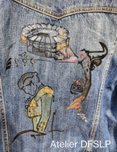 Charger l'image dans la galerie, VESTE en jean femme "taurine"ou "Flamenca"peinte à la main