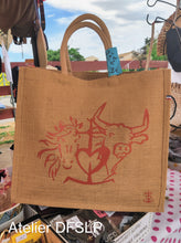 Charger l'image dans la galerie, SAC / CABAS 'Taurin" ou "bohème"en Toile de Jute