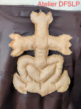 Charger l'image dans la galerie, CROIX DE CAMARGUE en toile de jute brute ou noire L ou XL