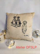 Charger l'image dans la galerie, COUSSIN EN SOIE BOHEME d'inspiration gipsy (IVOIRE)