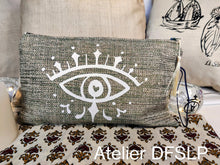 Charger l'image dans la galerie, GRANDE TROUSSE / POCHETTE "GIPSY" BOHÊME avec Fermeture éclair et Pompon