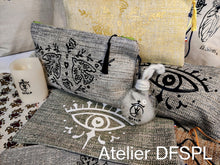 Charger l'image dans la galerie, GRANDE TROUSSE / POCHETTE "GIPSY" BOHÊME avec Fermeture éclair et Pompon