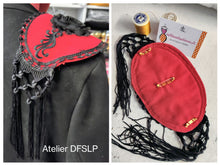 Charger l&#39;image dans la galerie, 2 Broches d&#39;épaulettes  (soie ou velours)à épingler (2 Hombreras Flamencas)
