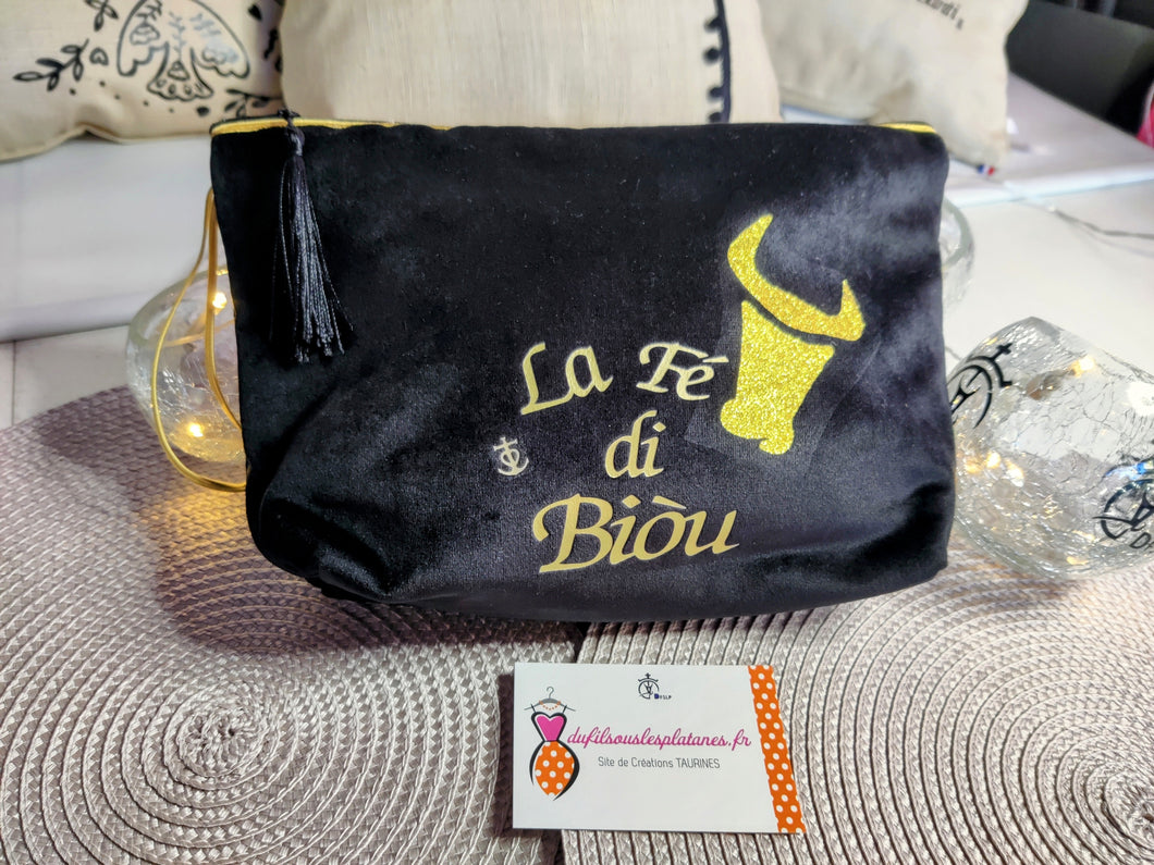 GRANDE TROUSSE EN VELOURS NOIR 