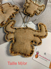 Charger l&#39;image dans la galerie, DÉCORATION D&#39;INTÉRIEUR en toile de jute pailletée et Strass or
