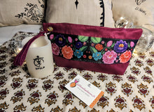 Charger l&#39;image dans la galerie, SAC ou ENSEMBLE POCHETTE /PORTE- MONNAIE,  &quot;FLEURS BOHEMES&quot;
