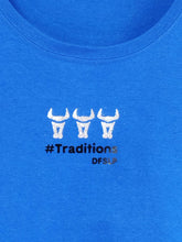 Charger l&#39;image dans la galerie, TEE SHIRT FEMME 3 toros#TRADITIONS du fil sous les platanes- BLEU ROI
