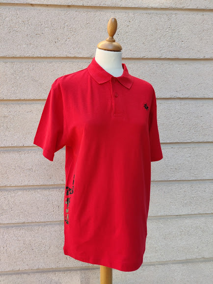 POLO HOMME ROUGE, manches courtes, toro ethnique noir