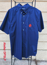 Charger l&#39;image dans la galerie, CHEMISE HOMME Bleu Marine , manches courtes, &quot;MA CAMARGUE&quot;
