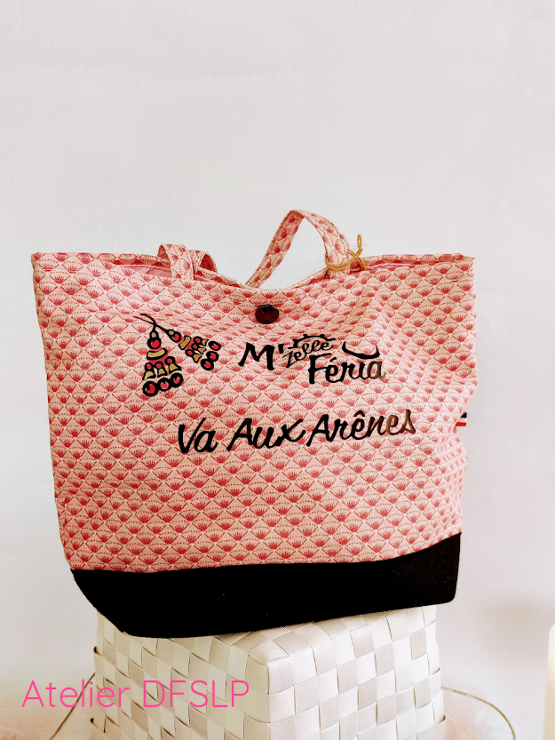 SAC EN TISSU ROSE MZ'elle feria va aux arènes